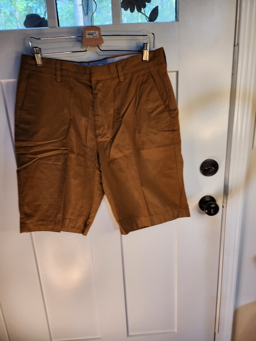 J. Crew Men's Brown Flat-Front Cotton Shorts